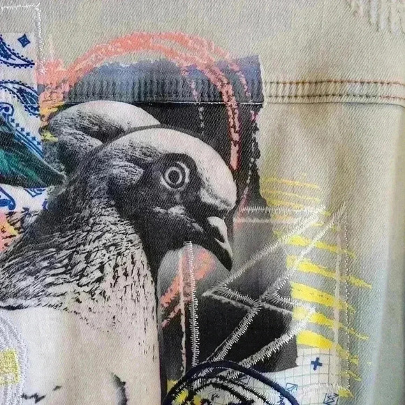 NEW Staple Pigeon Light Blue Denim Jacket Men's Size 3XL Lobg Sleeve - Picture 7 of 16